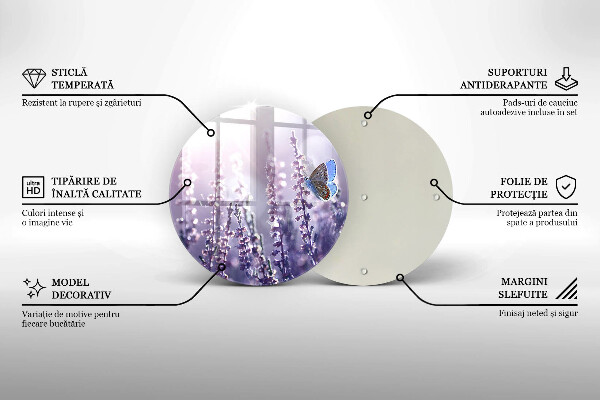 De vidrio templado Flores silvestres y mariposas