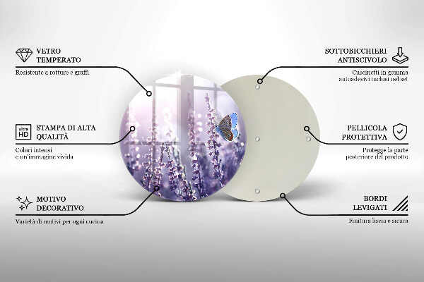 De vidrio templado Flores silvestres y mariposas