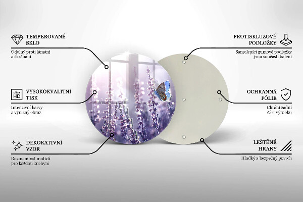 De vidrio templado Flores silvestres y mariposas