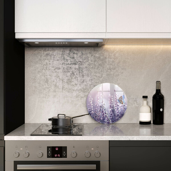 De vidrio templado Flores silvestres y mariposas