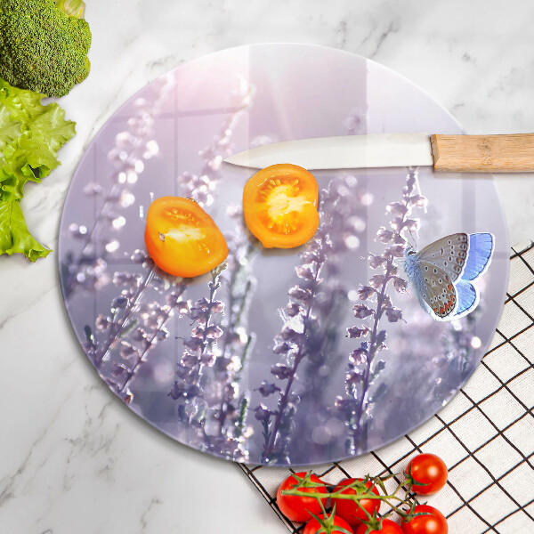 De vidrio templado Flores silvestres y mariposas