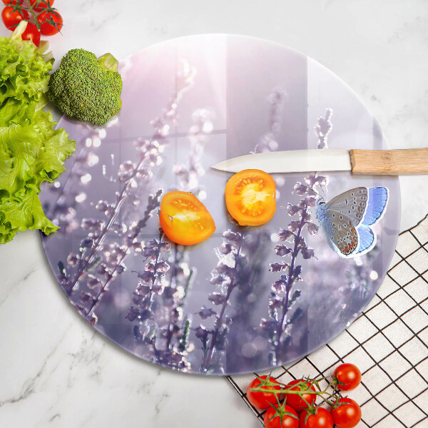 De vidrio templado Flores silvestres y mariposas