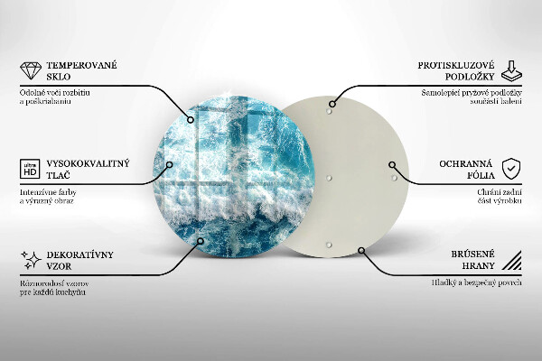 De vidrio templado Olas de agua de mar