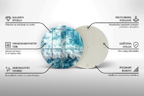 De vidrio templado Olas de agua de mar