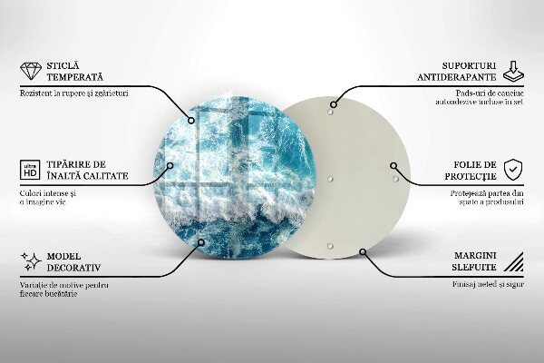 De vidrio templado Olas de agua de mar