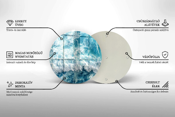 De vidrio templado Olas de agua de mar