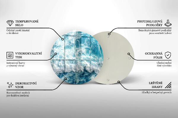 De vidrio templado Olas de agua de mar