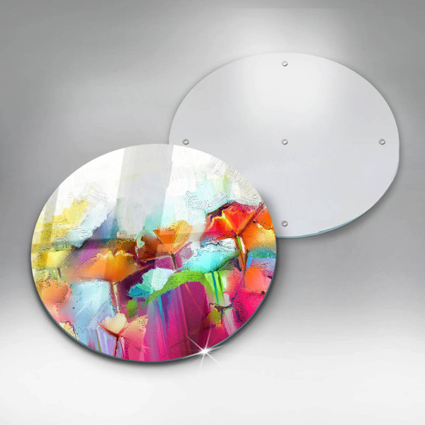 De vidrio templado Flores pintadas