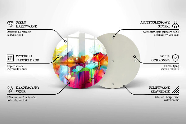 De vidrio templado Flores pintadas