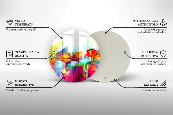 De vidrio templado Flores pintadas