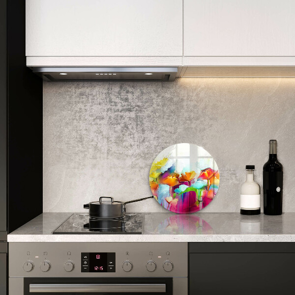 De vidrio templado Flores pintadas