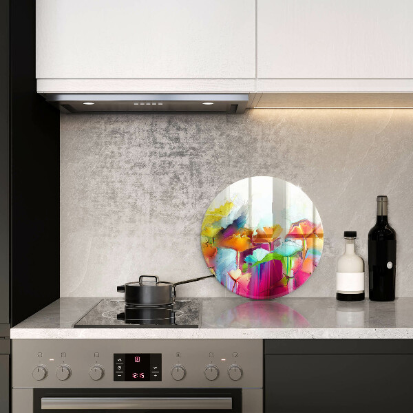 De vidrio templado Flores pintadas