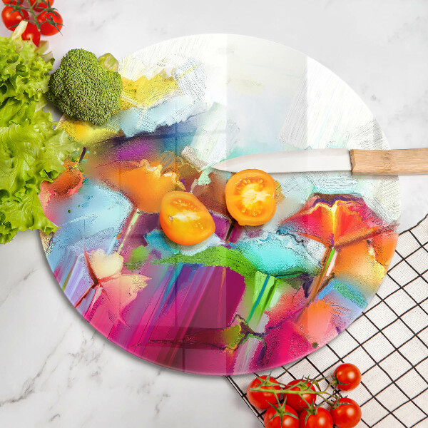 De vidrio templado Flores pintadas