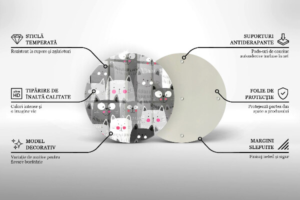 De vidrio templado Ilustración de gatos