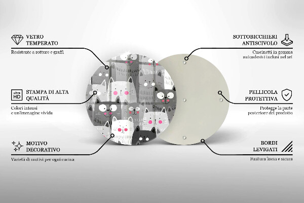 De vidrio templado Ilustración de gatos