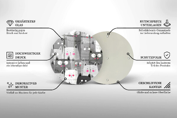 De vidrio templado Ilustración de gatos