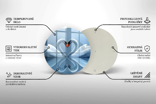 De vidrio templado Dos corazones de cisne