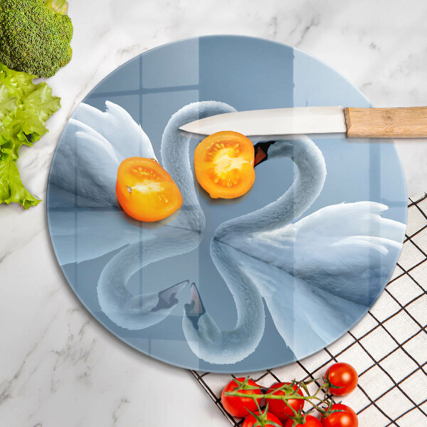 De vidrio templado Dos corazones de cisne