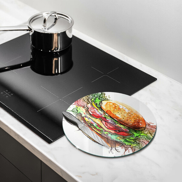 De vidrio templado Dibujo de hamburguesa