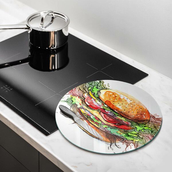 De vidrio templado Dibujo de hamburguesa