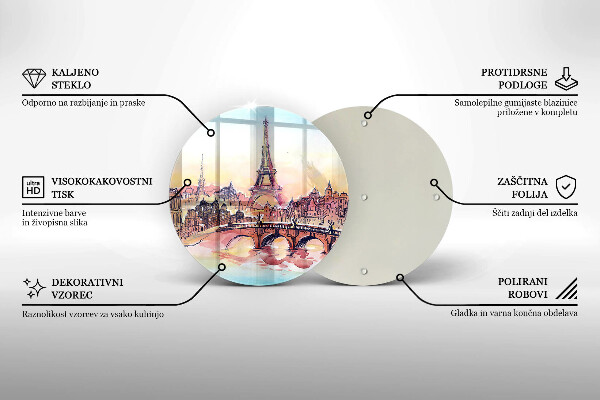 De vidrio templado Paisaje de la torre eiffel de parís