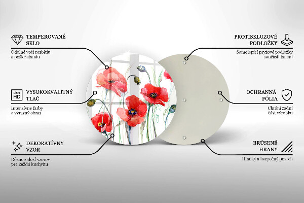 De vidrio templado Flores de amapolas rojas