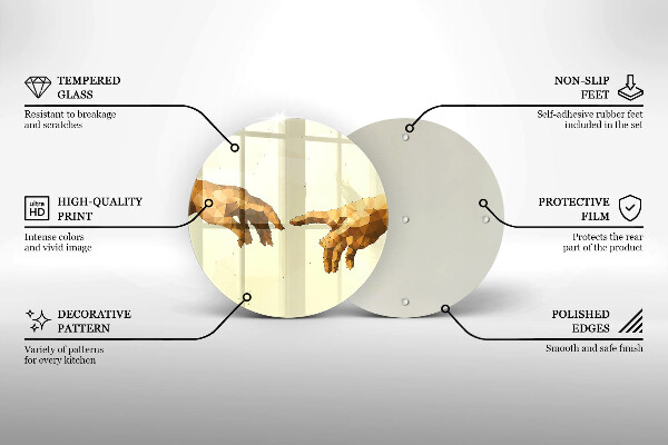 De vidrio templado Creación de las manos de adán
