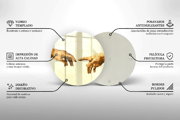De vidrio templado Creación de las manos de adán
