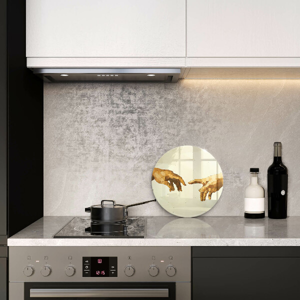 De vidrio templado Creación de las manos de adán