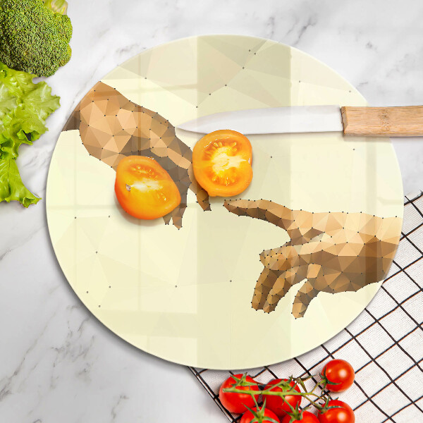 De vidrio templado Creación de las manos de adán