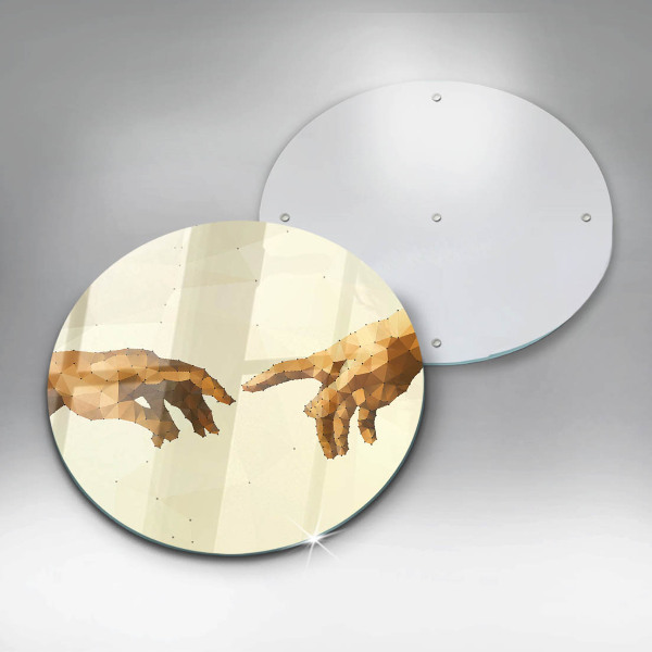 De vidrio templado Creación de las manos de adán