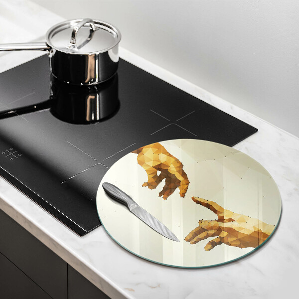 De vidrio templado Creación de las manos de adán