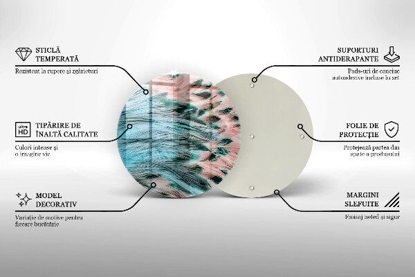 De vidrio templado Plumas de pájaro boho