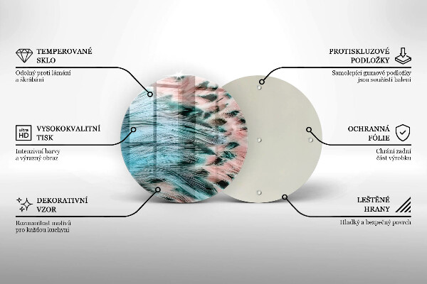 De vidrio templado Plumas de pájaro boho