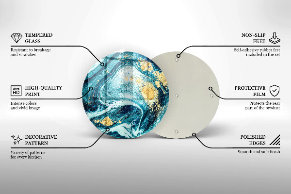 De vidrio templado Abstracción de oro azul