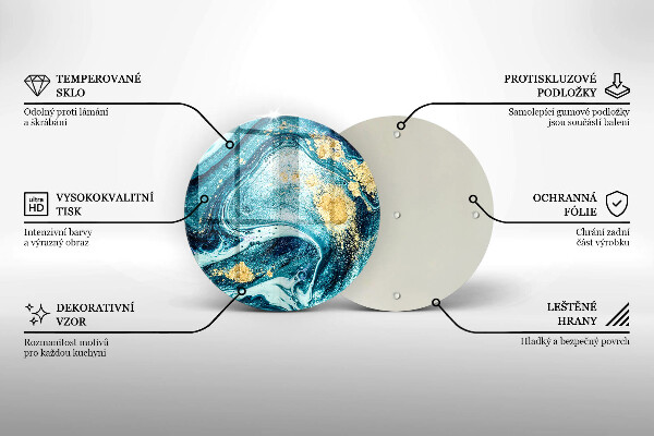 De vidrio templado Abstracción de oro azul