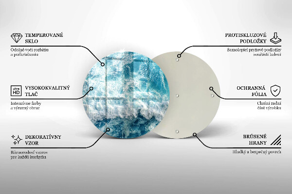 De vidrio templado Olas de agua de mar