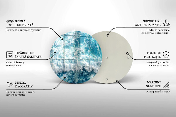 De vidrio templado Olas de agua de mar