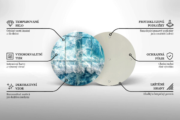 De vidrio templado Olas de agua de mar