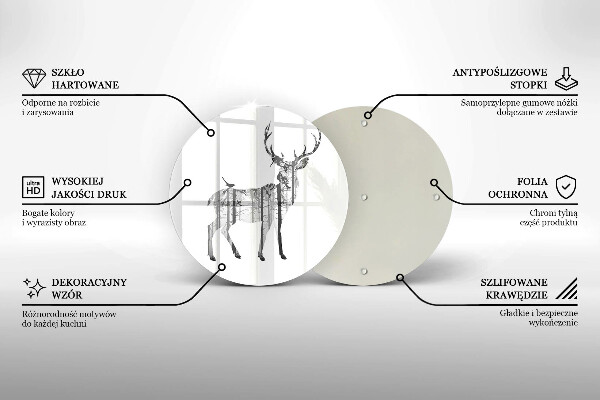 De vidrio templado Ilustración de ciervos y bosques