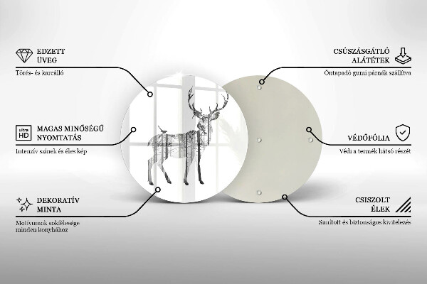 De vidrio templado Ilustración de ciervos y bosques