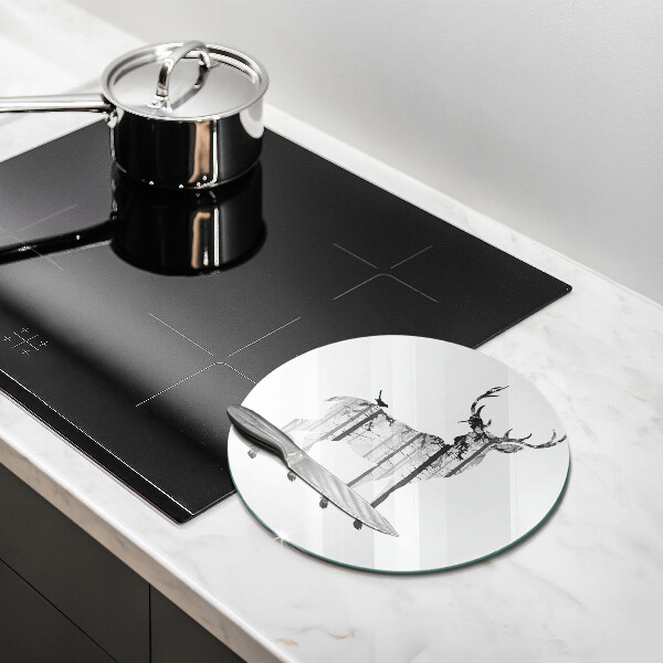 De vidrio templado Ilustración de ciervos y bosques