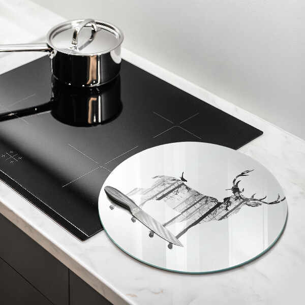 De vidrio templado Ilustración de ciervos y bosques