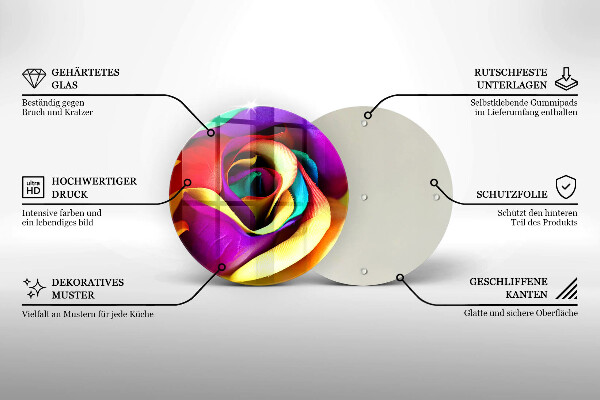 De vidrio templado Pétalos de rosa de colores