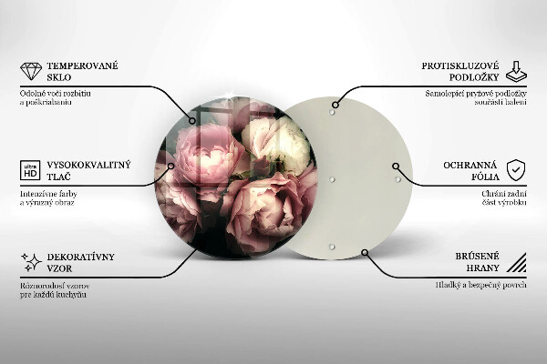 De vidrio templado Flores de peonía