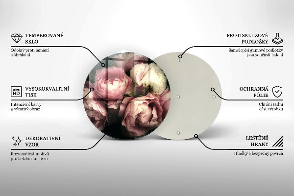 De vidrio templado Flores de peonía