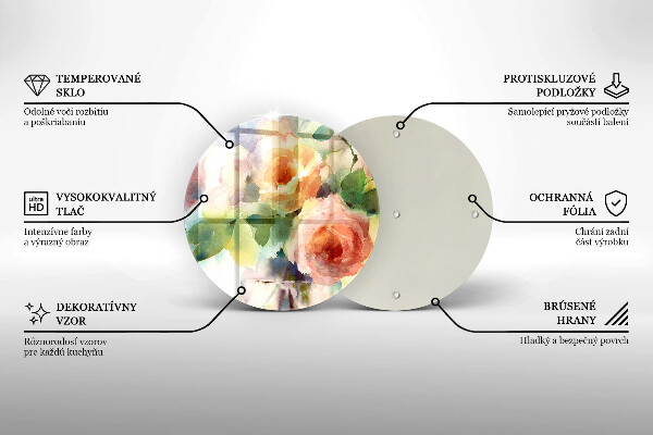 De vidrio templado Flores pintadas