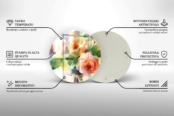 De vidrio templado Flores pintadas