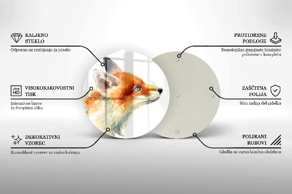 De vidrio templado Zorro pintado