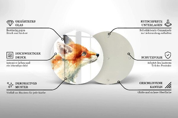 De vidrio templado Zorro pintado